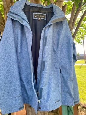 Eddie Bauer Womens Blue Rainfoil Packable Jacket New Without Tags size XL
